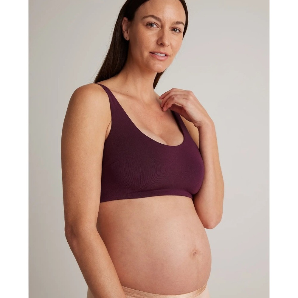 Quince Micromodal Maternity & Postpartum Nursing Bra Syrah Stretch Comfort M